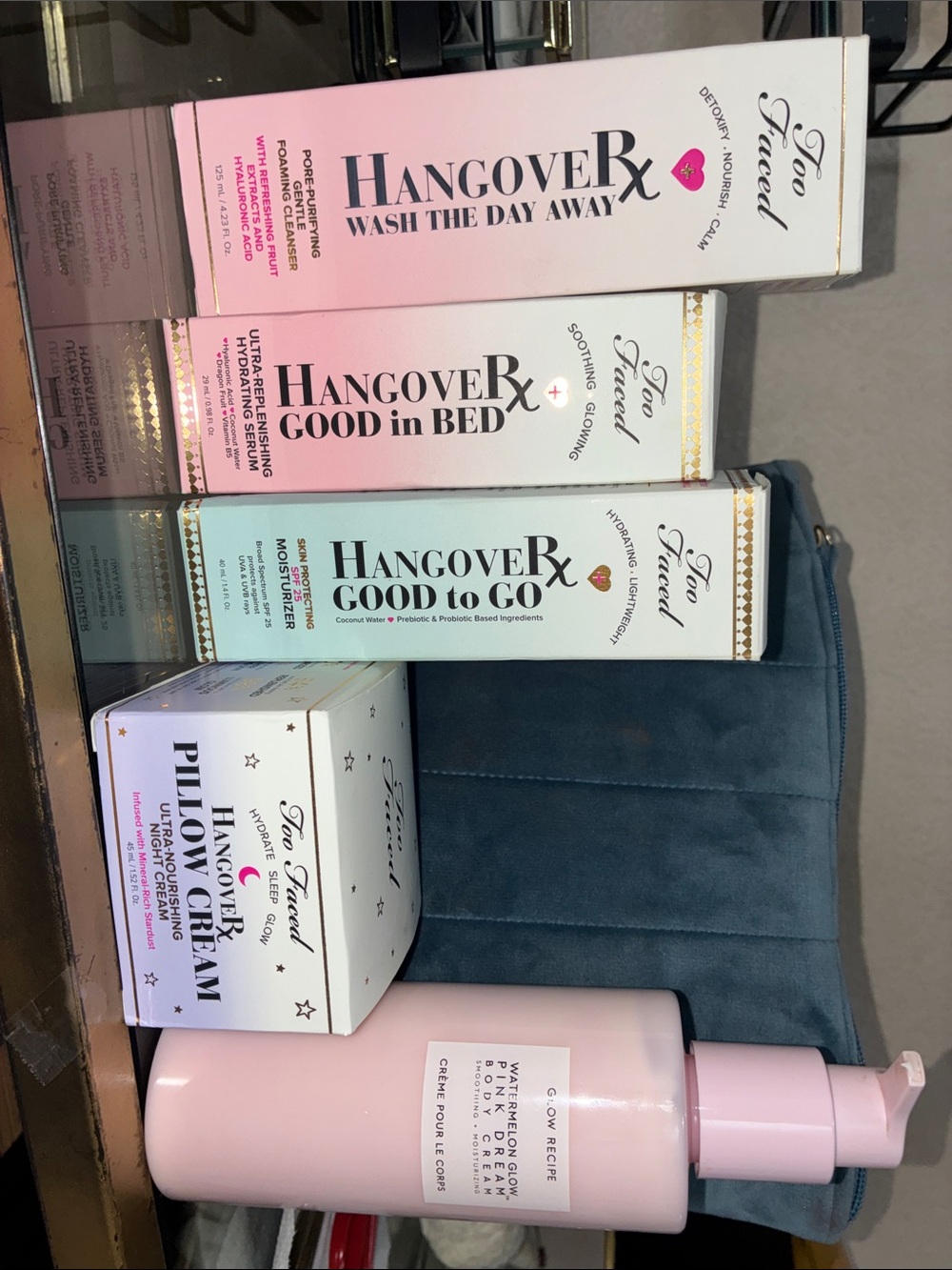 Too Faced Hangover skincare Set + glow recipe cream